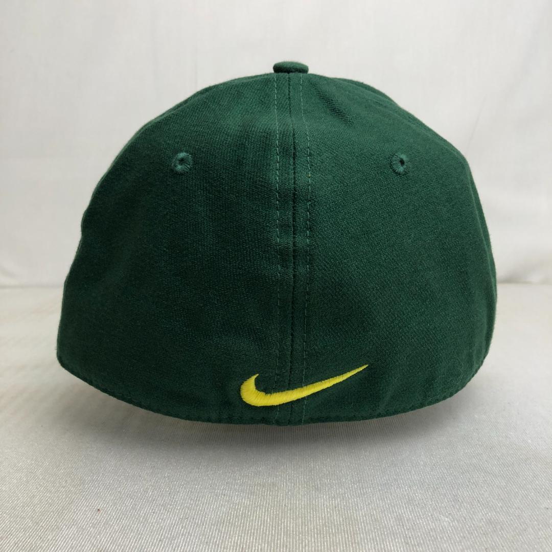 【US古着】キャップ 6パネルキャップ 刺ロゴ NIKE ナイキ オレゴンダックス グリーン 緑 イエロー 黄色 チームロゴ_画像5