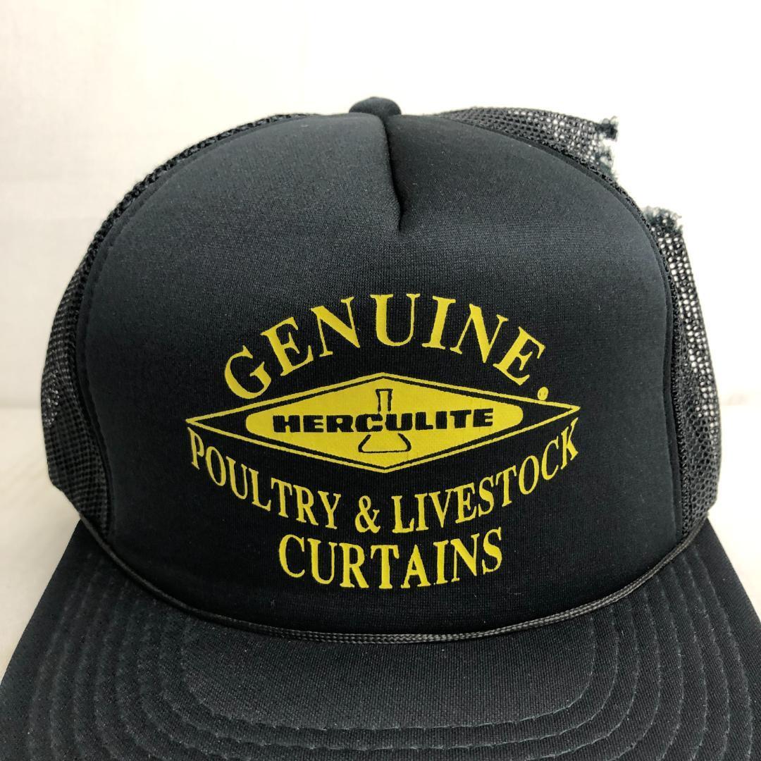 【訳あり品】US古着キャップ　メッシュキャップ　トラッカーキャップ　GENUINE ブラック 黒　ビンテージキャップ　企業ロゴ　企業物_画像1