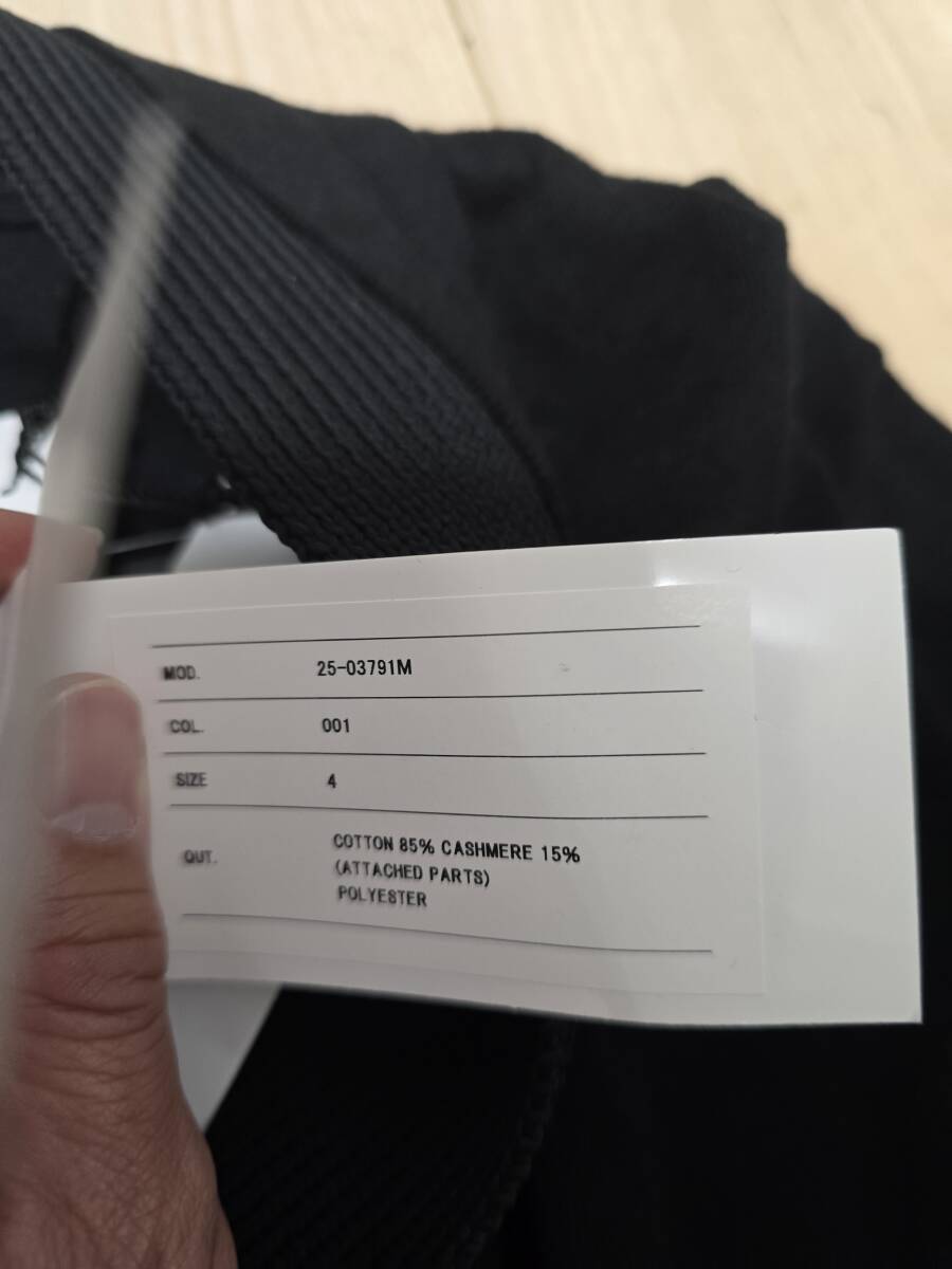 今期新品 タグ付 sacai サカイ Cotton Cashmere Knit Cardigan コットンカシミヤ ニット カーディガン 黒 ブラック 4 XL 2025年10月購入_画像9