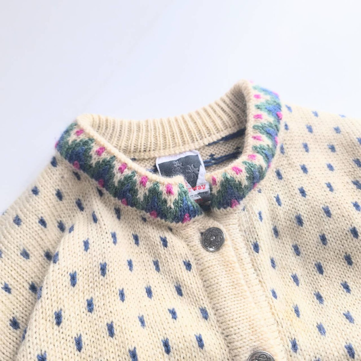 ダーレオブノルウェー ノルディックカーディガン チロリアンニット 花柄 B8_画像5