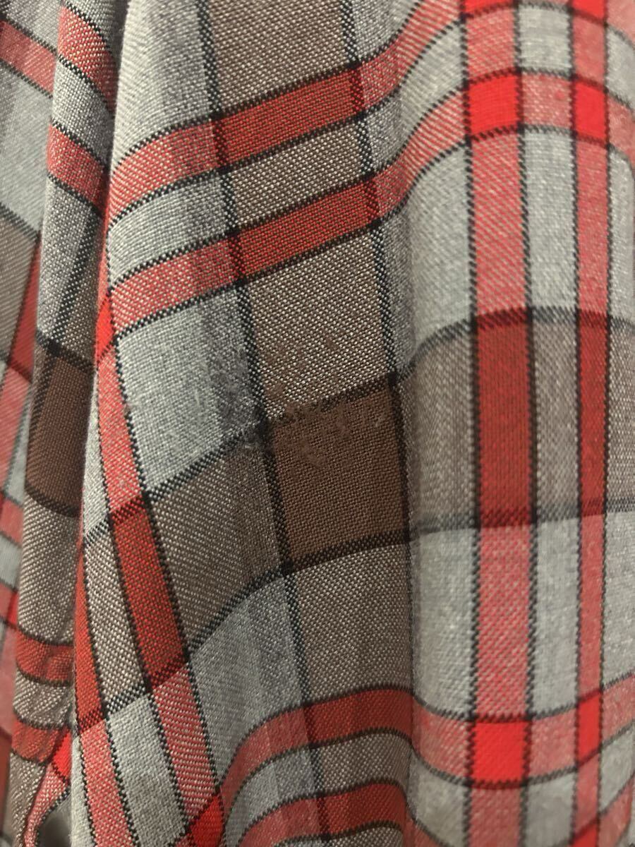 60s XL レーヨンシャツ ヴィンテージ cran brook シャドーチェック オンブレ ビンテージ オープンカラーシャツ チェックシャツ 60年代 50s_画像7
