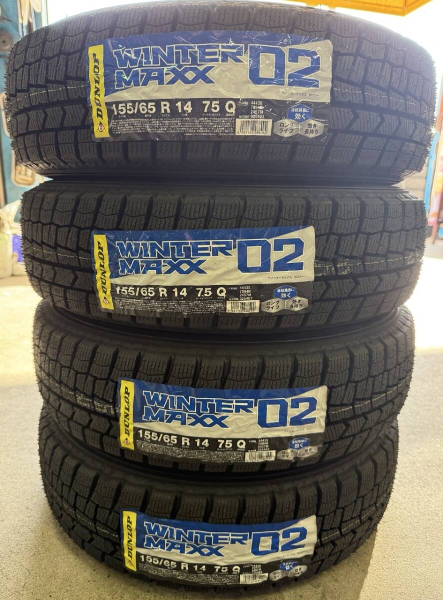 ニッサン デイズ 純正 14インチ 中古 DUNLOP WINTER MAXX WM02 155/65R14 25年製 新品 スタッドレスタイヤホイール4本セット ルークスにも_画像10