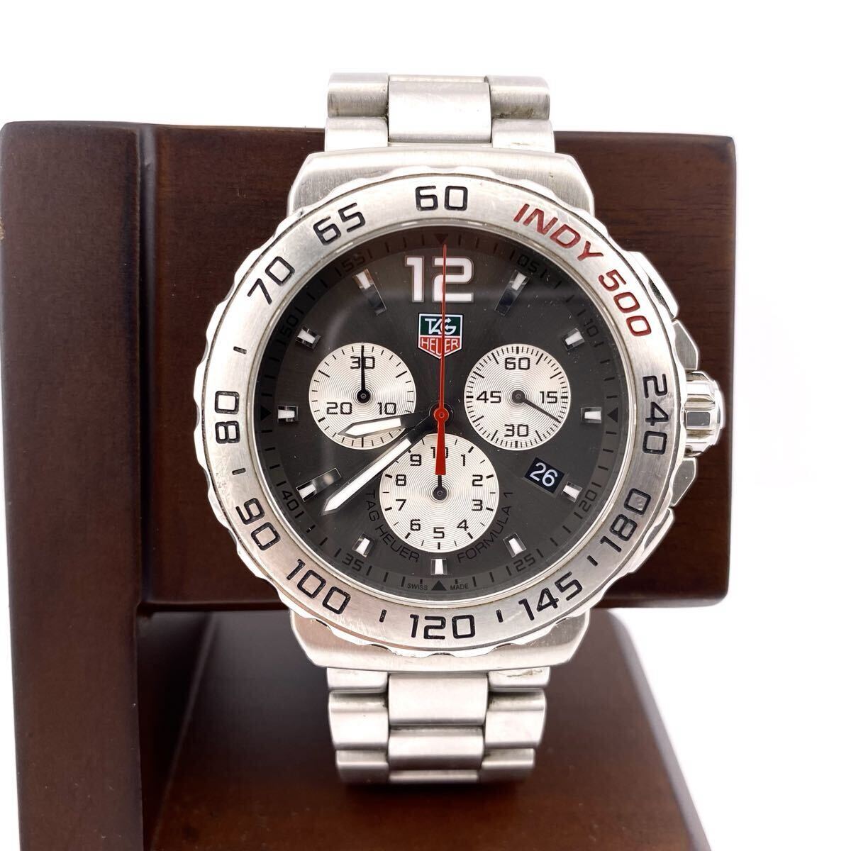 【不動品】TAG Heuer タグホイヤー フォーミュラ1 インディ500 クロノグラフ メンズ 腕時計 ステンレススチール CAU1113 BA0858 クォーツ_画像1