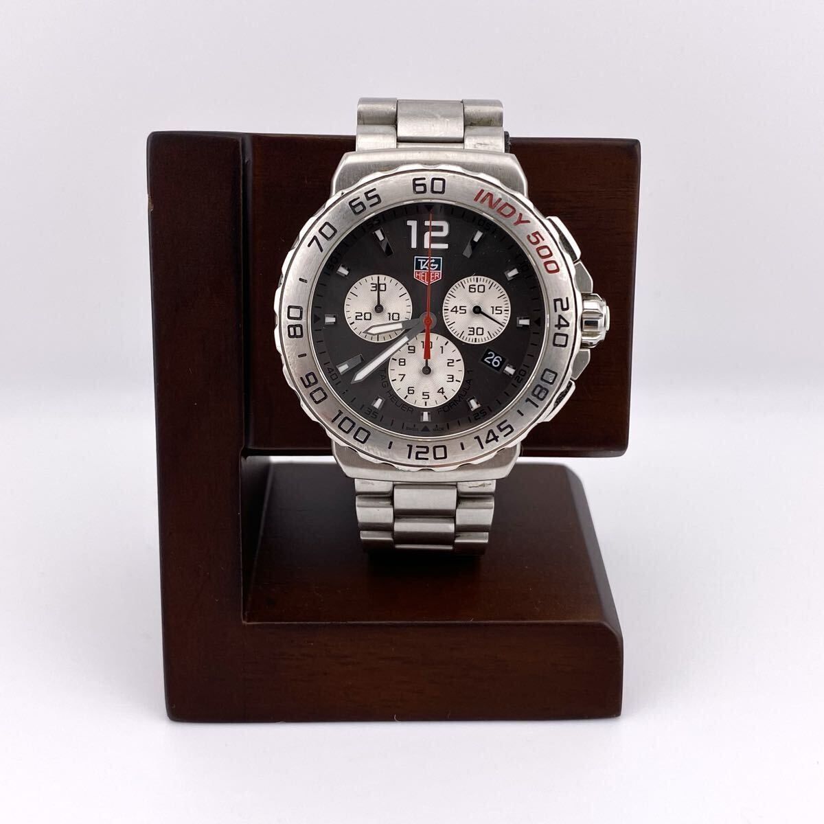 【不動品】TAG Heuer タグホイヤー フォーミュラ1 インディ500 クロノグラフ メンズ 腕時計 ステンレススチール CAU1113 BA0858 クォーツ_画像2