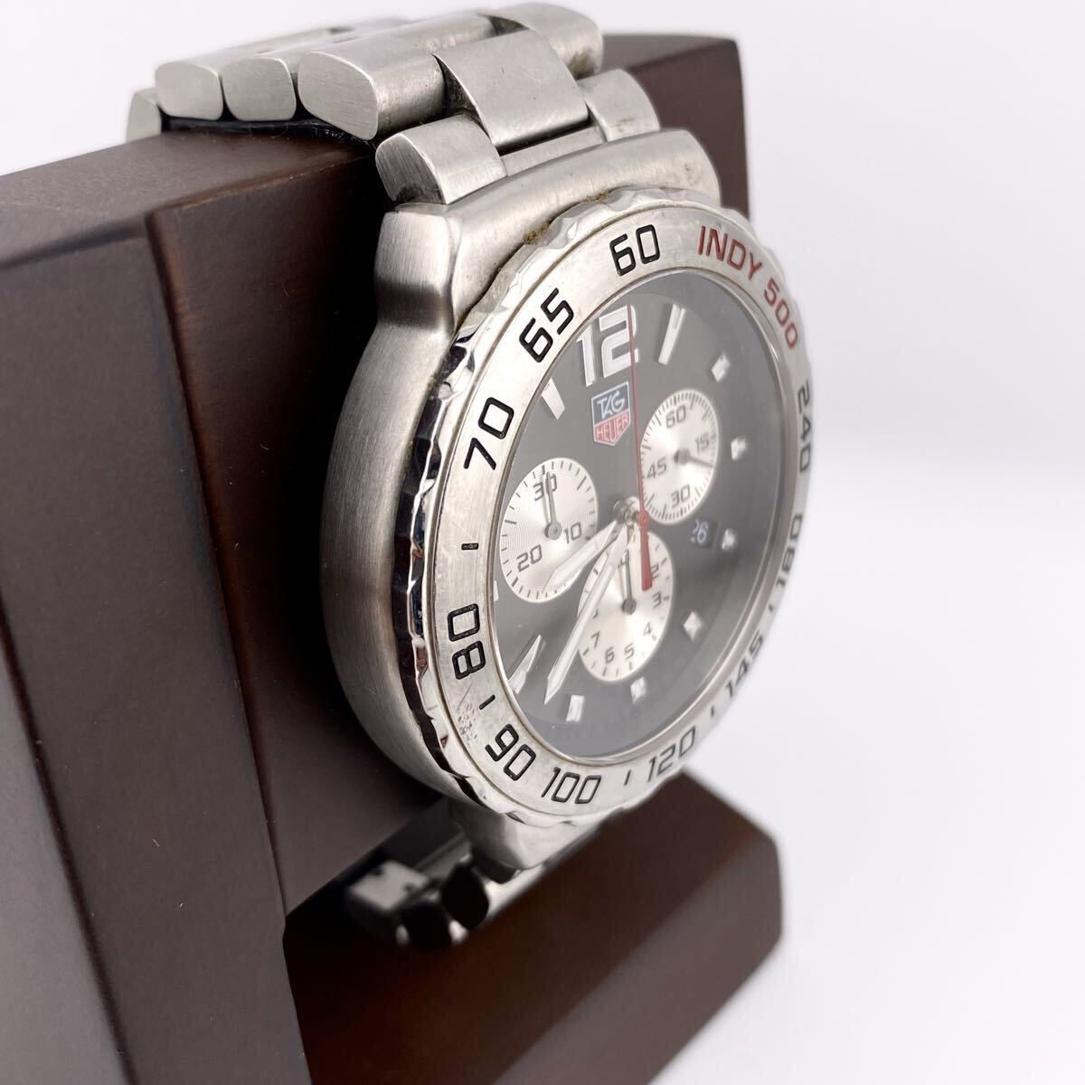 【不動品】TAG Heuer タグホイヤー フォーミュラ1 インディ500 クロノグラフ メンズ 腕時計 ステンレススチール CAU1113 BA0858 クォーツ_画像3