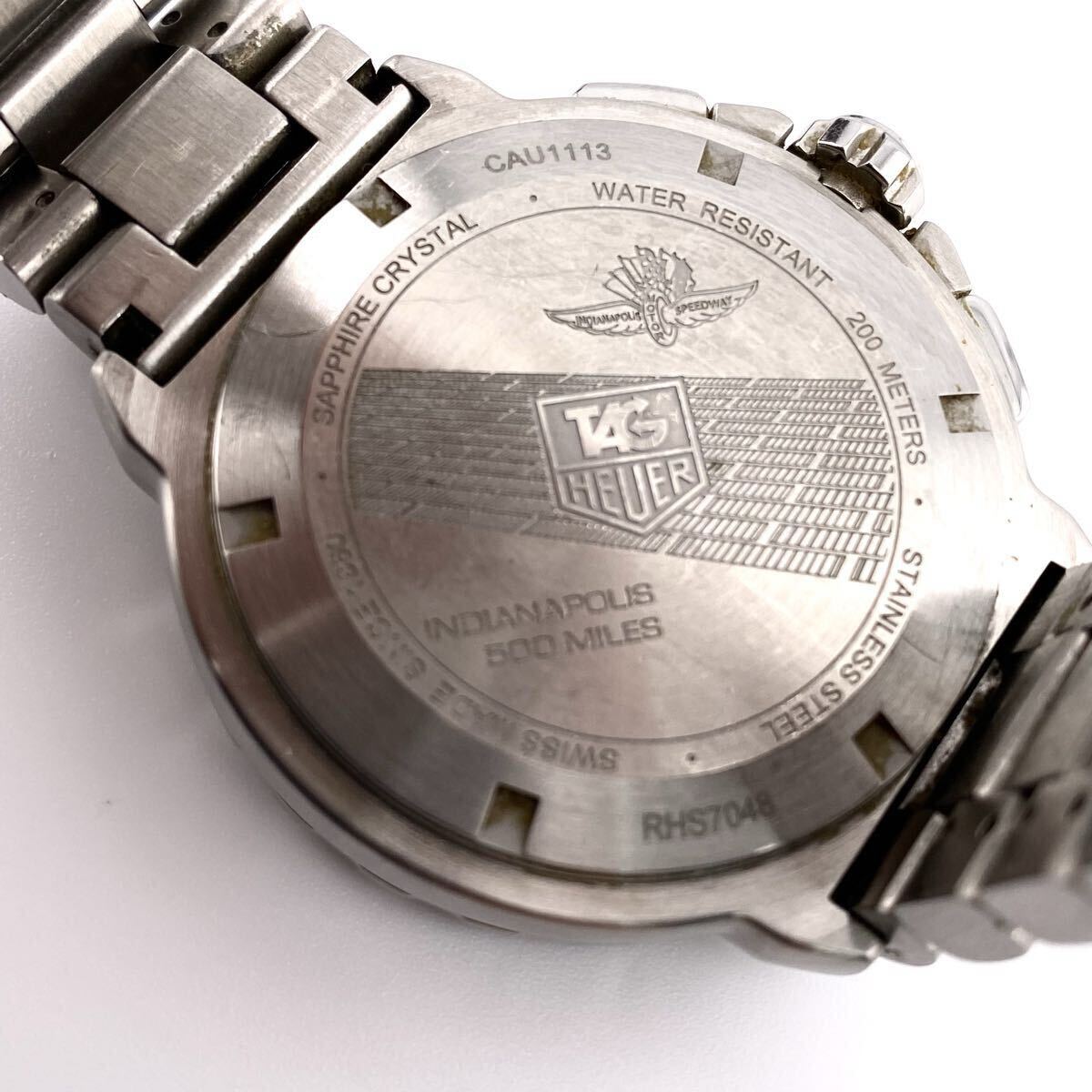【不動品】TAG Heuer タグホイヤー フォーミュラ1 インディ500 クロノグラフ メンズ 腕時計 ステンレススチール CAU1113 BA0858 クォーツ_画像7