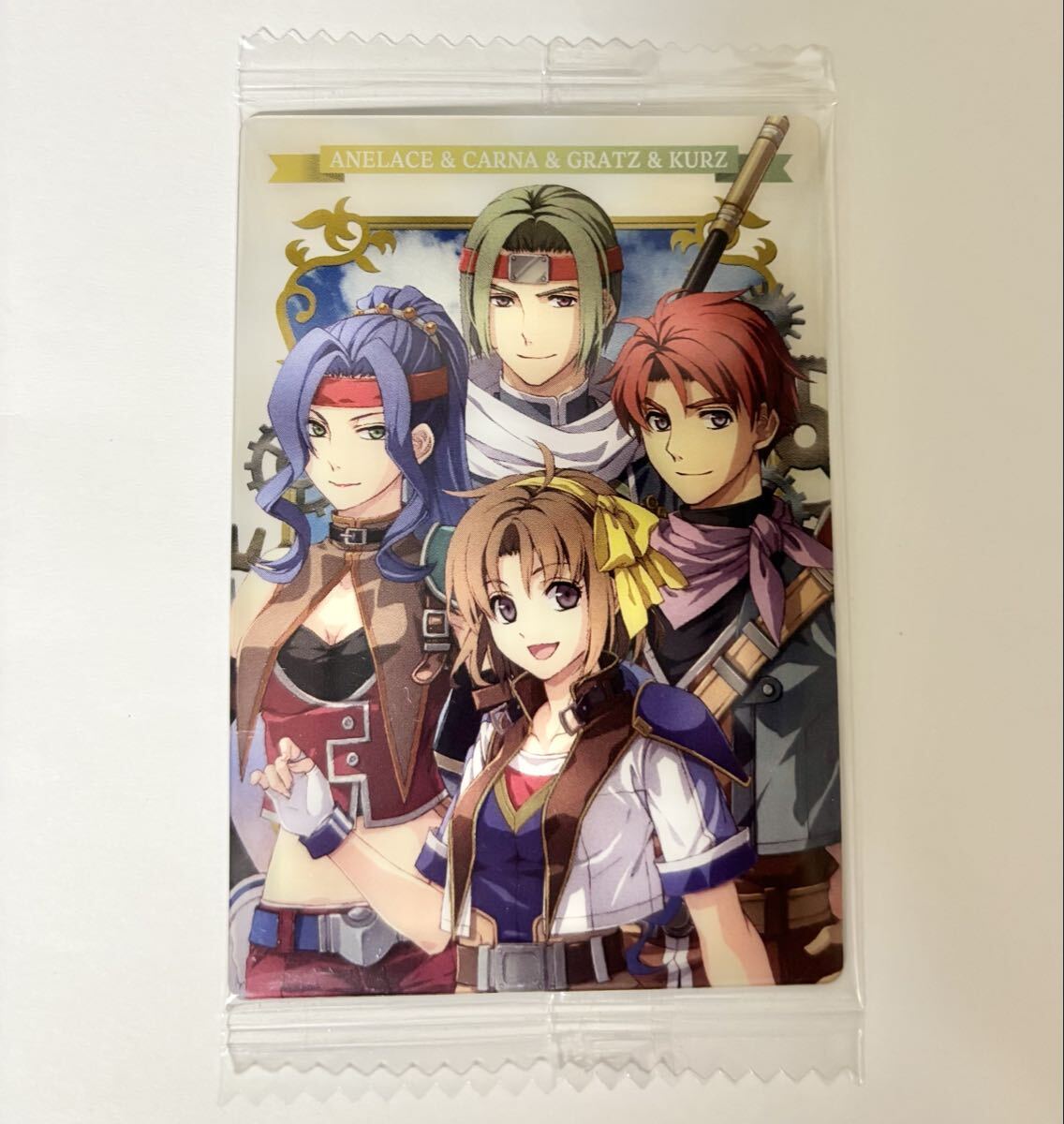 新品未開封 アネラス/カルナ/グラッツ/クルツ No.18 空の軌跡 1st ウエハース キャラクターカード メタリックプラカード ウェハース _画像1