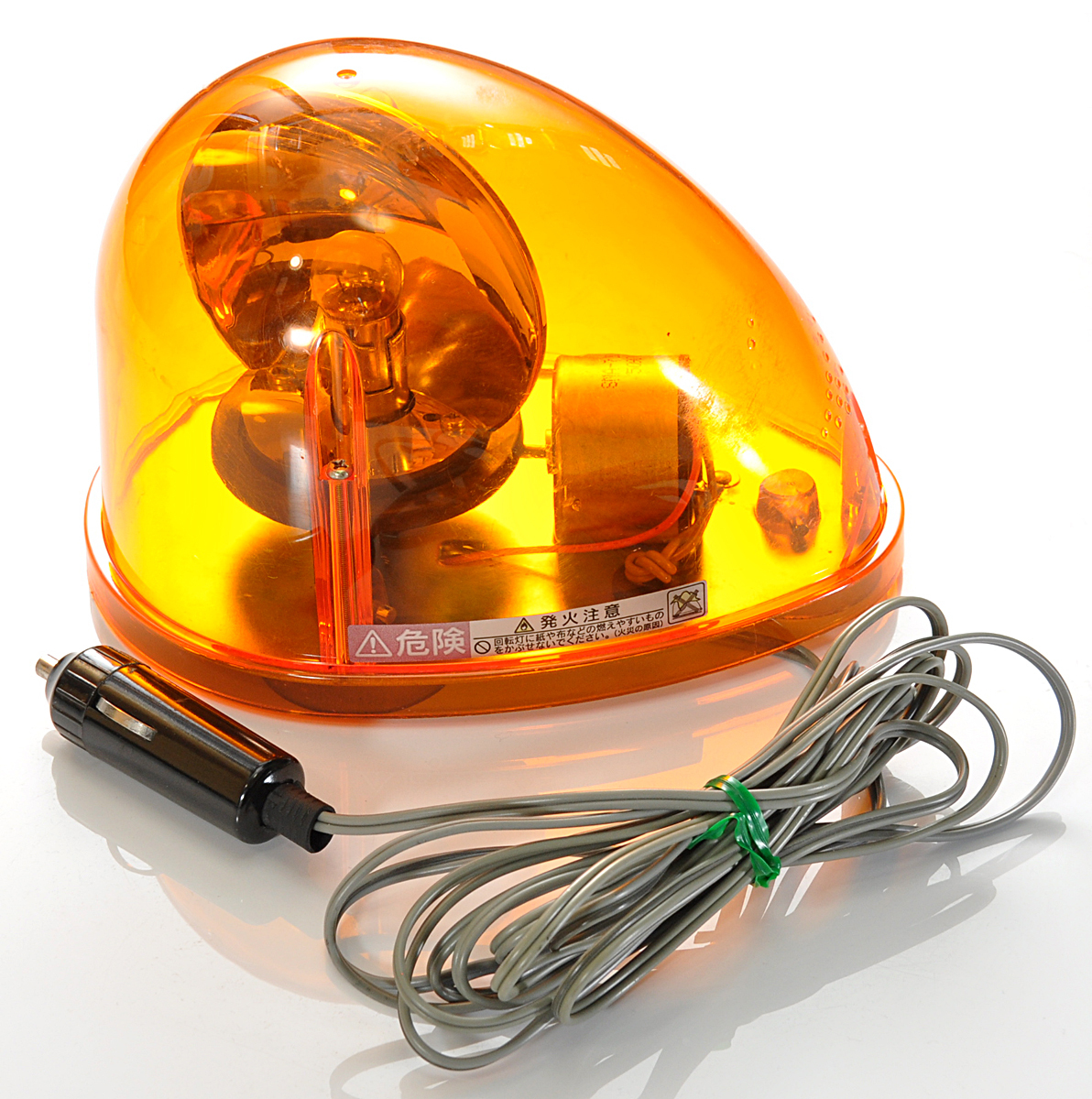 ◆生産終了品◆PATLITE(パトライト)社製 KY-12 フラッシュボール 回転灯 黄色/イエロー 12V DC/10W パトランプ・非常灯◆中古・動作品◆_画像2