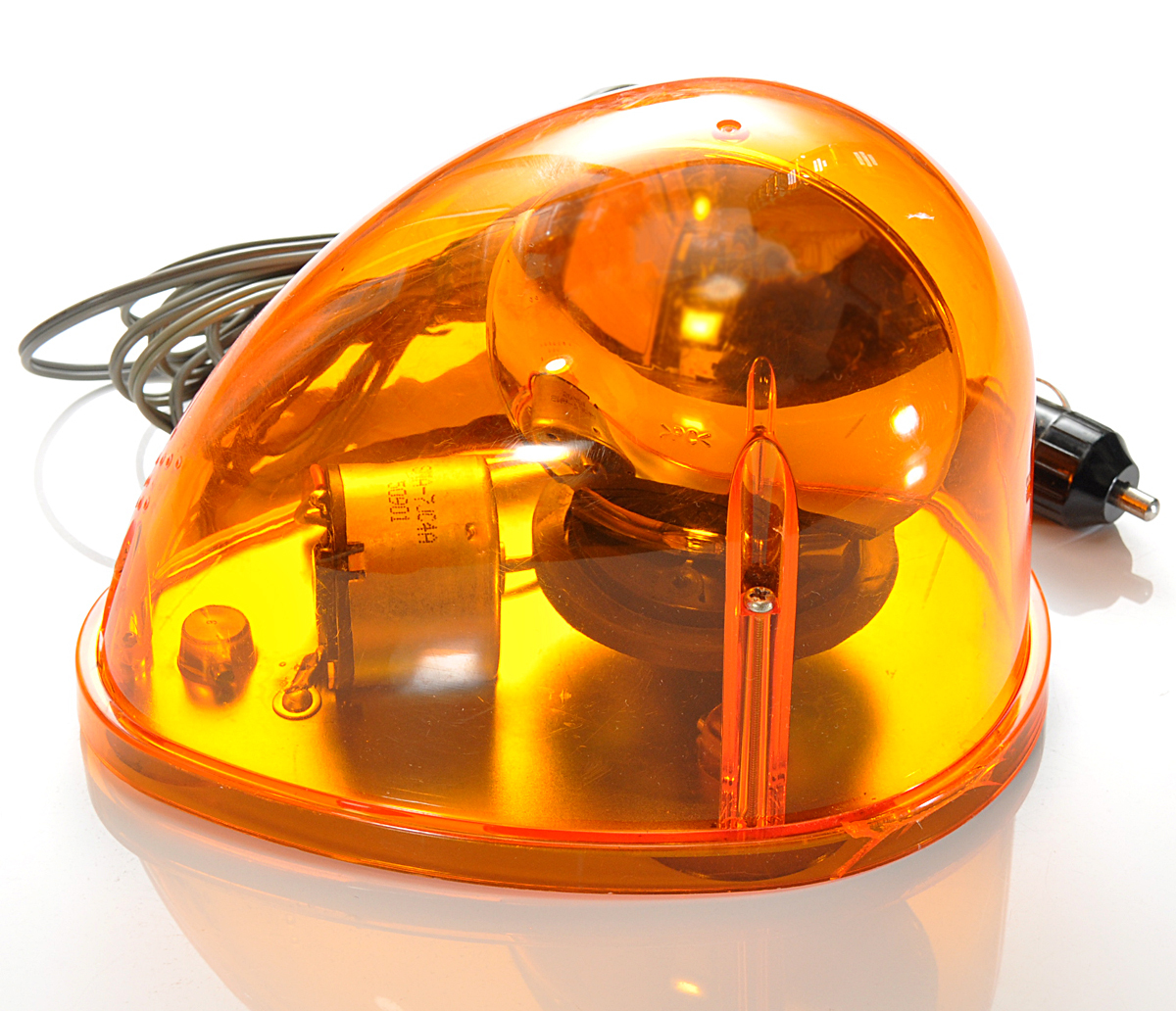 ◆生産終了品◆PATLITE(パトライト)社製 KY-12 フラッシュボール 回転灯 黄色/イエロー 12V DC/10W パトランプ・非常灯◆中古・動作品◆_画像3