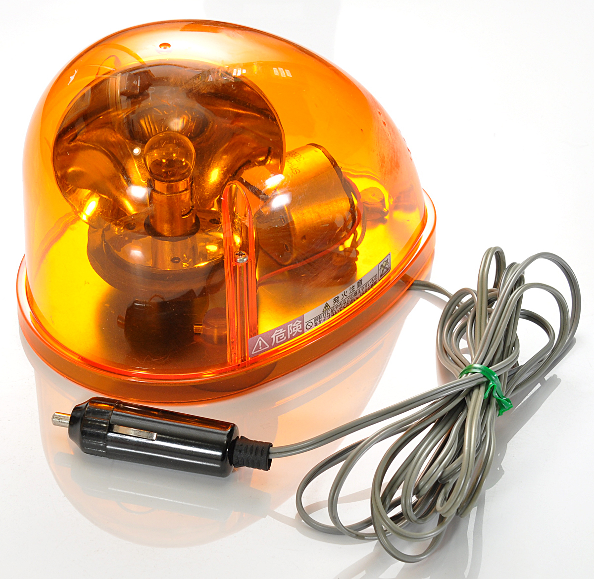 ◆生産終了品◆PATLITE(パトライト)社製 KY-12 フラッシュボール 回転灯 黄色/イエロー 12V DC/10W パトランプ・非常灯◆中古・動作品◆_画像1