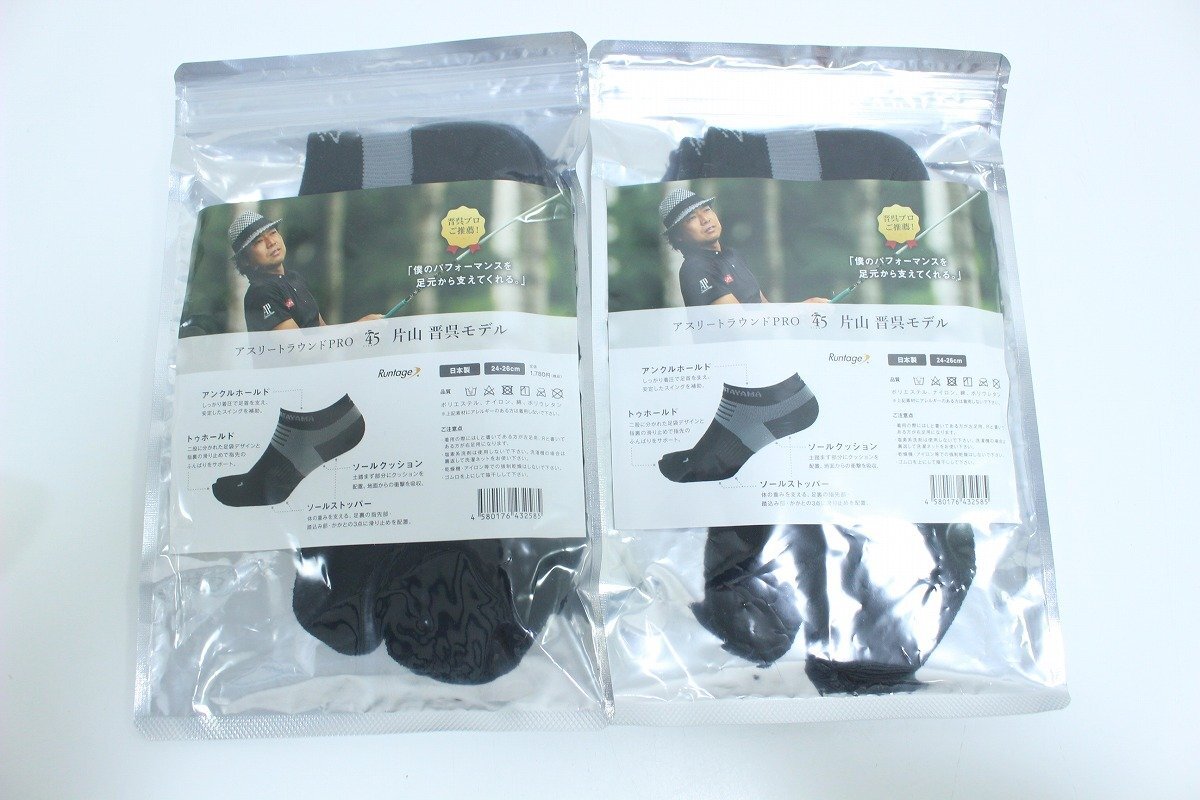 【未使用保管品】 Runtage ランテージ アスリートラウンドプロ 片山晋呉 モデル ゴルフソックス 11-F016/1/060_画像2