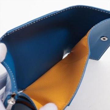 稀少◇GOYARD ゴヤール SAN GABRIEL サンガブリエル ウォレット 財布 三つ折り ブルー カードケース コインケース ユニセックス_画像8