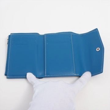 稀少◇GOYARD ゴヤール SAN GABRIEL サンガブリエル ウォレット 財布 三つ折り ブルー カードケース コインケース ユニセックス_画像4