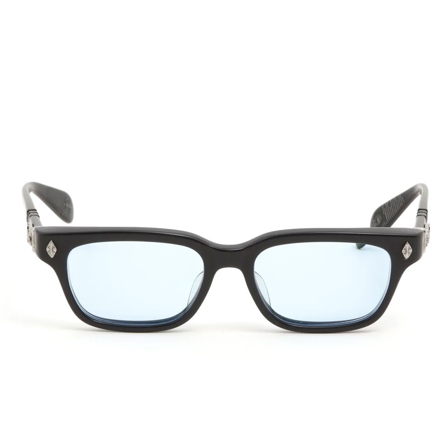 超希少◇Chrome Hearts クロムハーツ TESTERICAL ダガーテンプル スクエア アイウェア サングラス メガネ ブラック ユニセックス_画像1