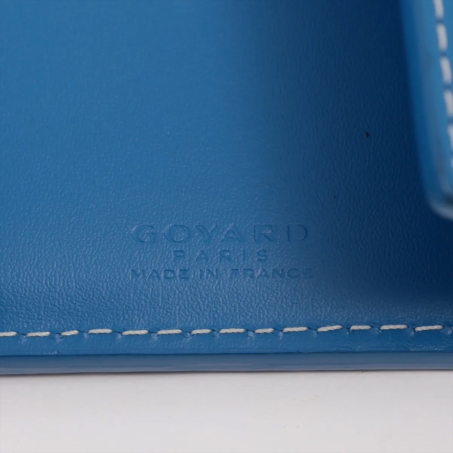 稀少◇GOYARD ゴヤール SAN GABRIEL サンガブリエル ウォレット 財布 三つ折り ブルー カードケース コインケース ユニセックス_画像9