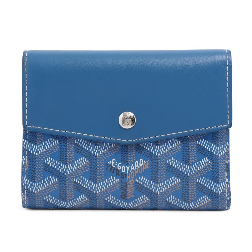 稀少◇GOYARD ゴヤール SAN GABRIEL サンガブリエル ウォレット 財布 三つ折り ブルー カードケース コインケース ユニセックス_画像1