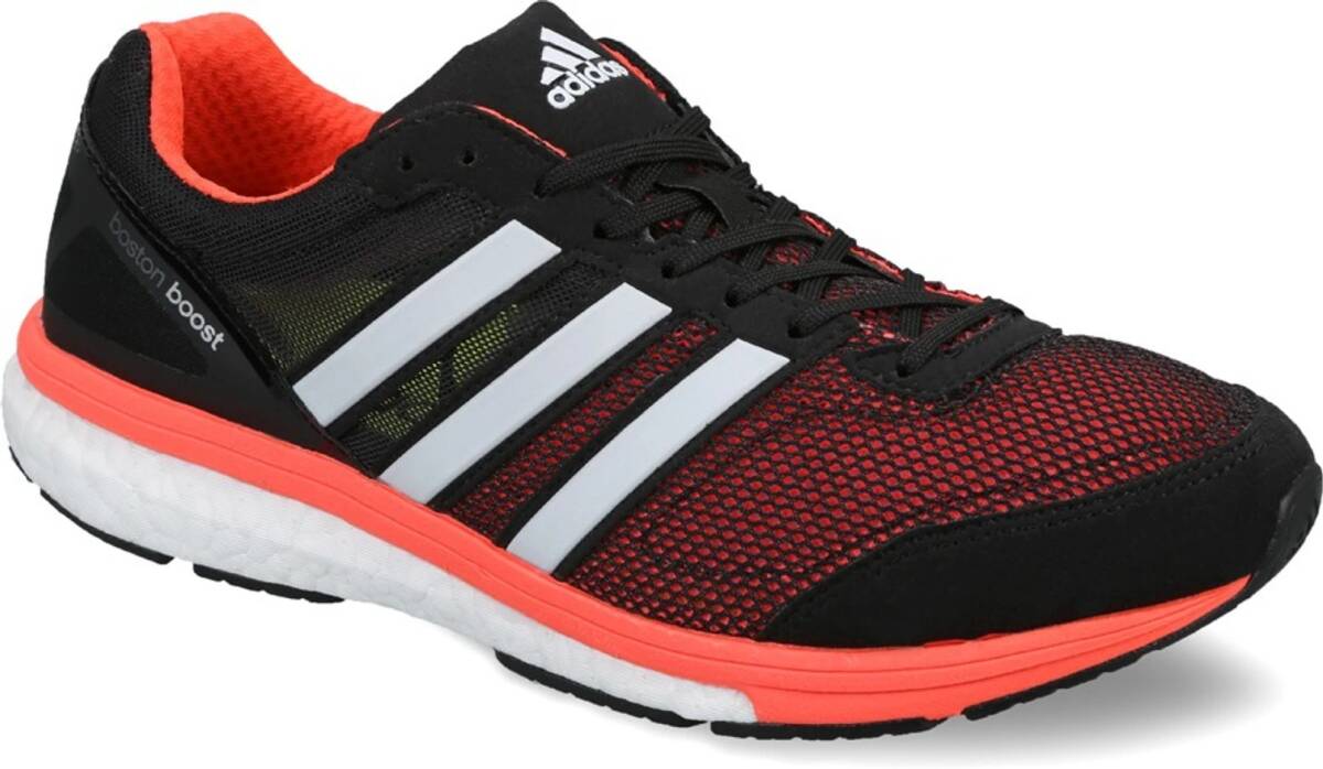 アディダス 29.5cm アディゼロ ボストン ブースト 税込定価14300円 ブラック オレンジ adidas adizero Boston boost ランニング ①_画像2