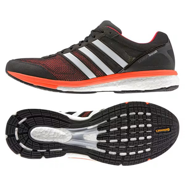 アディダス 29.5cm アディゼロ ボストン ブースト 税込定価14300円 ブラック オレンジ adidas adizero Boston boost ランニング ①_画像1