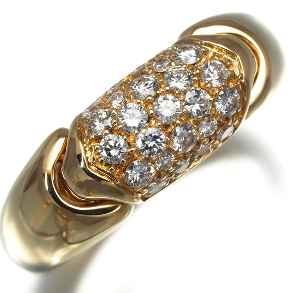 ブルガリ リング ダイヤ ダイヤモンド チェルティカ パヴェ 10号 K18YG 指輪 BLJ_画像2