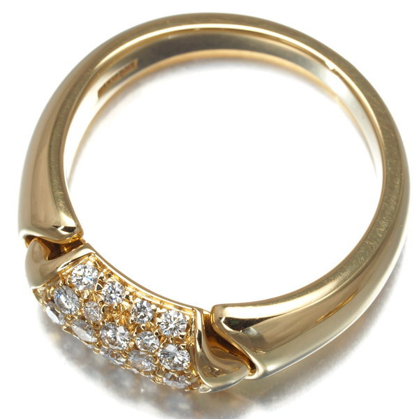 ブルガリ リング ダイヤ ダイヤモンド チェルティカ パヴェ 10号 K18YG 指輪 BLJ_画像3