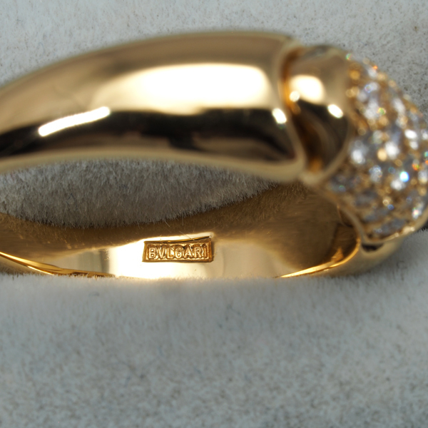 ブルガリ リング ダイヤ ダイヤモンド チェルティカ パヴェ 10号 K18YG 指輪 BLJ_画像4