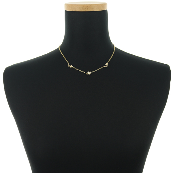 アルフィエリ＆セントジョン ネックレス ダイヤ ダイヤモンド リーフ フラワー ステーション K18YG BLJ/GENJ_画像4