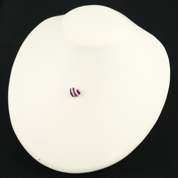 ルビー 0.90ct ダイヤ ダイヤモンド 0.12ct ハート ペンダントトップ K18WG GENJ_画像4