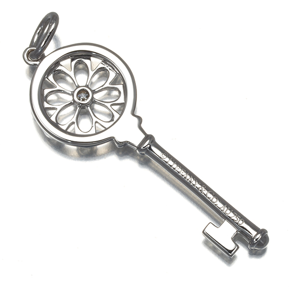 ティファニー ペンダントトップ ダイヤ ダイヤモンド フローラル キー K18WG BLJ_画像3