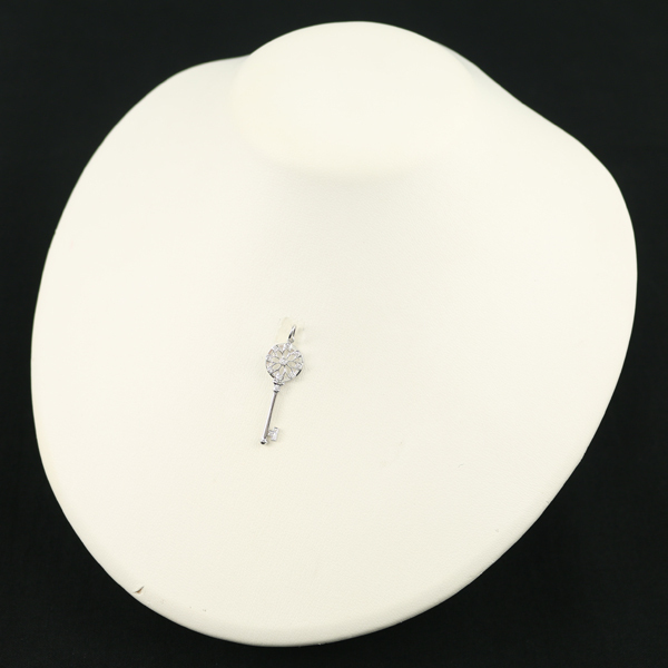 ティファニー ペンダントトップ ダイヤ ダイヤモンド フローラル キー K18WG BLJ_画像4