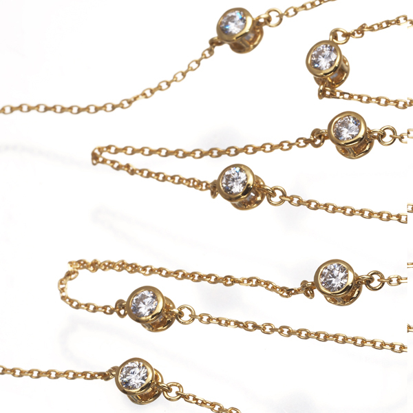 ダイヤ ダイヤモンド 1.00ct 18P ステーション ネックレス K18YG GENJ_画像2