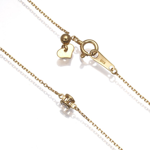 ダイヤ ダイヤモンド 1.00ct 18P ステーション ネックレス K18YG GENJ_画像3