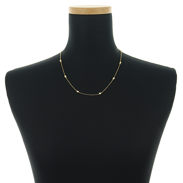 ダイヤ ダイヤモンド 1.00ct 18P ステーション ネックレス K18YG GENJ_画像4