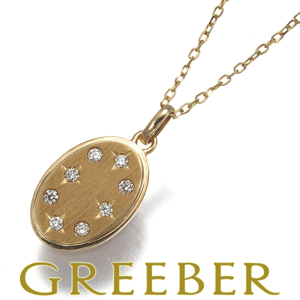 ダイヤ ダイヤモンド プレート リバーシブル ネックレス K10YG GENJ_画像1