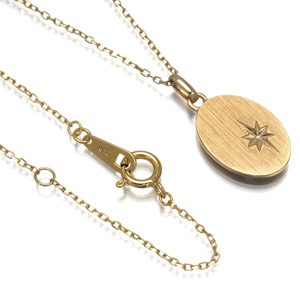 ダイヤ ダイヤモンド プレート リバーシブル ネックレス K10YG GENJ_画像3