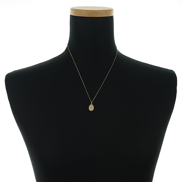 ダイヤ ダイヤモンド プレート リバーシブル ネックレス K10YG GENJ_画像4