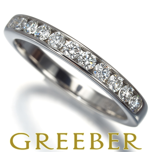 ティファニー リング ダイヤ ダイヤモンド ウェディングバンド チャネルセッティング ハーフ 3mm 12.5号 Pt950 指輪 BLJ_画像1