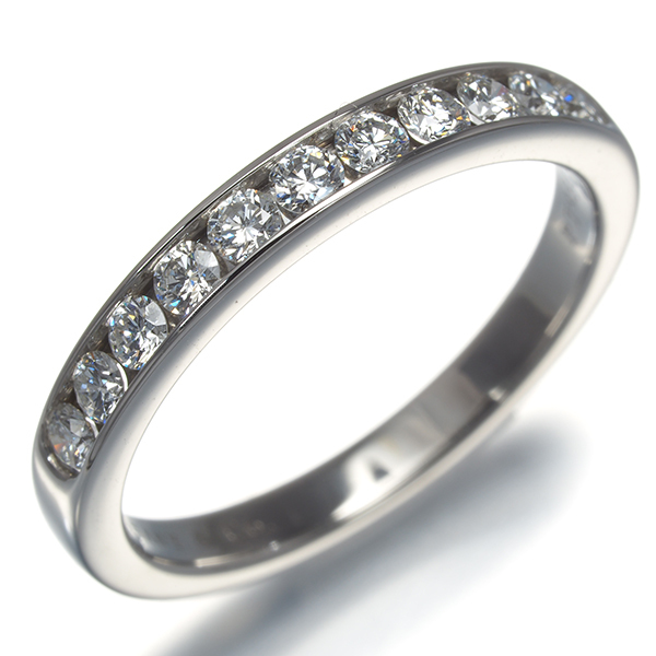 ティファニー リング ダイヤ ダイヤモンド ウェディングバンド チャネルセッティング ハーフ 3mm 12.5号 Pt950 指輪 BLJ_画像2