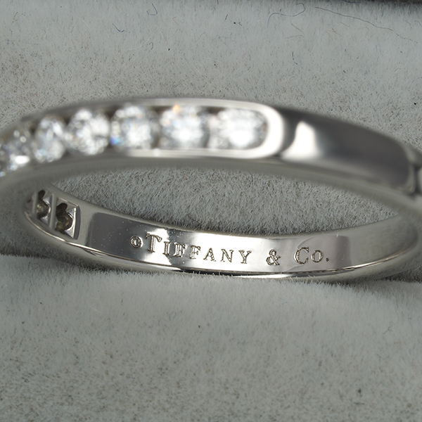 ティファニー リング ダイヤ ダイヤモンド ウェディングバンド チャネルセッティング ハーフ 3mm 12.5号 Pt950 指輪 BLJ_画像4