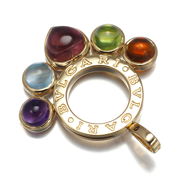  BVLGARY подвеска с цепью цитрин оливин розовый турмалин топаз аметист a ноги laK18YG BLJ