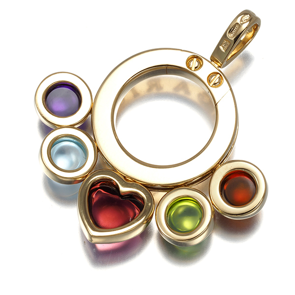  BVLGARY подвеска с цепью цитрин оливин розовый турмалин топаз аметист a ноги laK18YG BLJ