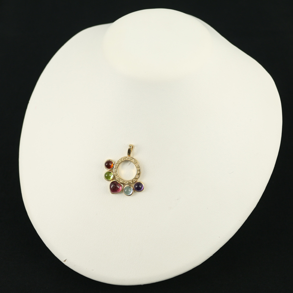  BVLGARY подвеска с цепью цитрин оливин розовый турмалин топаз аметист a ноги laK18YG BLJ