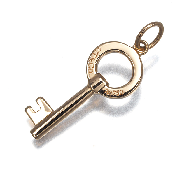 ティファニー ペンダントトップ ダイヤ ダイヤモンド モダンキー オープンラウンド チャーム K18PG BLJ_画像3