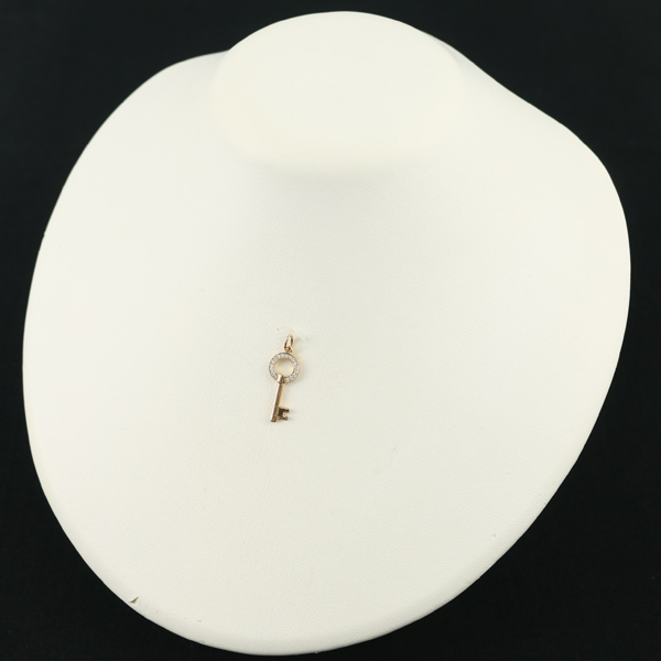 ティファニー ペンダントトップ ダイヤ ダイヤモンド モダンキー オープンラウンド チャーム K18PG BLJ_画像4