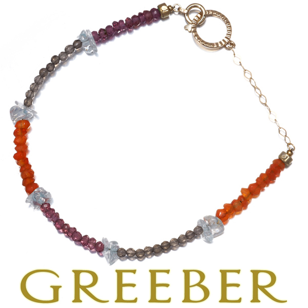 スタージュエリー ブレスレット ホワイトトパーズ スモーキークォーツ トルマリン K10YG/シルバー 925 BLJ/GENJ 大幅値下げ品_画像1