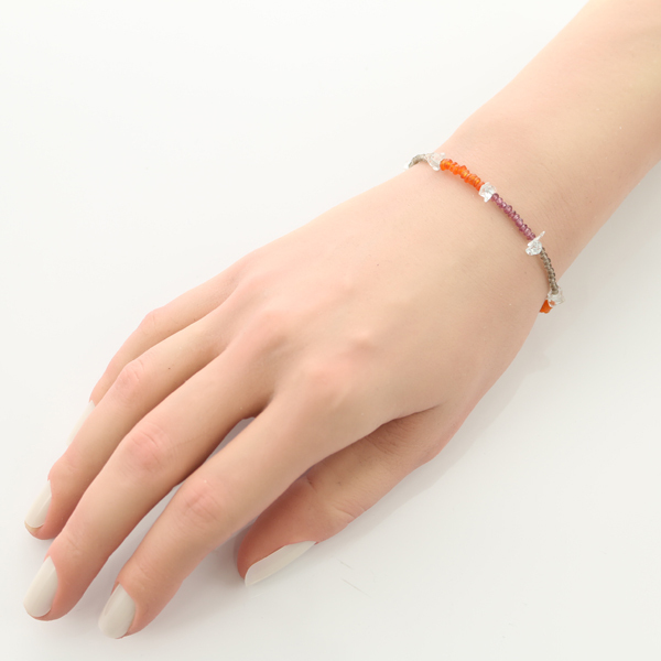 スタージュエリー ブレスレット ホワイトトパーズ スモーキークォーツ トルマリン K10YG/シルバー 925 BLJ/GENJ 大幅値下げ品_画像4