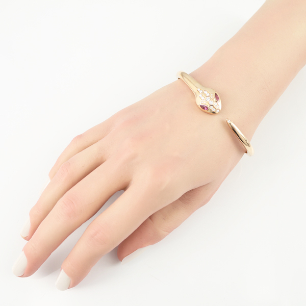 ブルガリ ブレスレット ルベライト ダイヤ ダイヤモンド セルペンティ セドゥットーリ 蛇 ヘビ アニマル バングル K18BLJ 大幅値下げ品_画像5