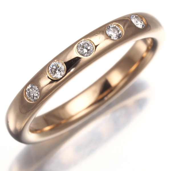 ティファニー リング ダイヤ ダイヤモンド スタッキングバンド ウェディング 2.8mm 5P 6.5号 K18PG 指輪 BLJ 限界値下げ品_画像2