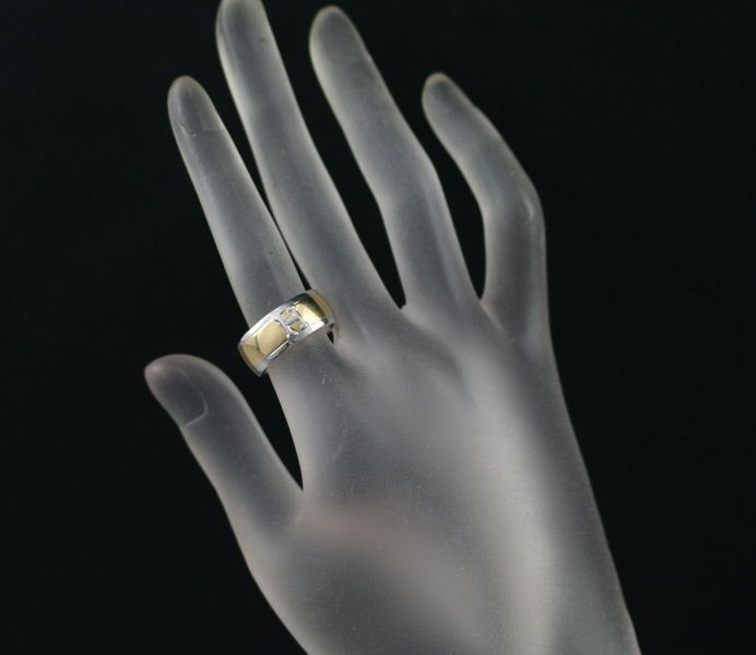 エルメス リング Hロゴ コンビカラー 51号 K18YG/シルバー 925 指輪 BLJ_画像4