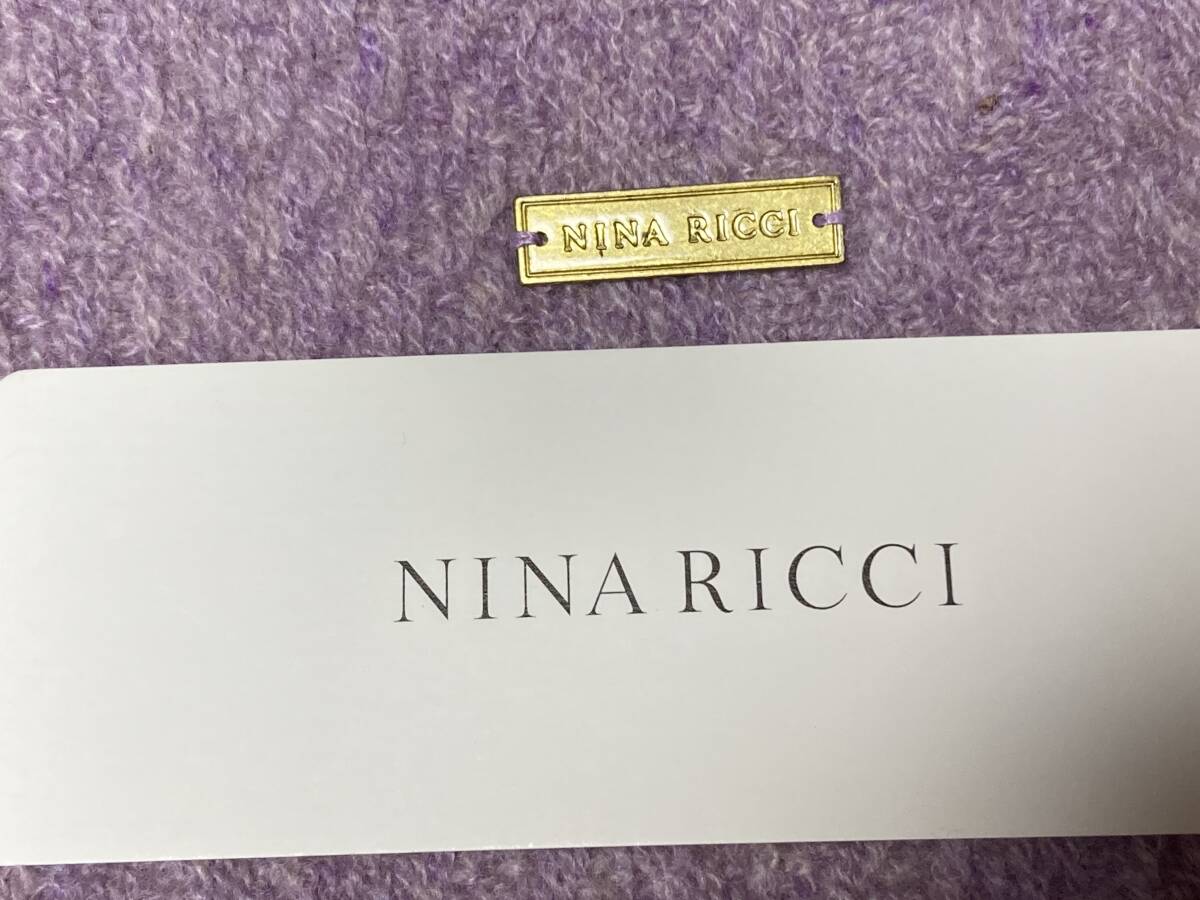 カシミヤ100 ニナリッチ ストール ショール 大判マフラー パープル系_画像5