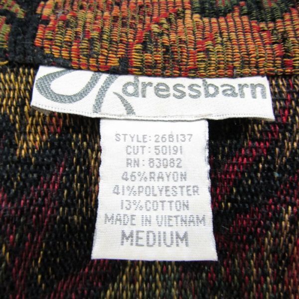 サイズ M dressbarn タペストリー ゴブラン ジャケット ネイティブ柄 レディース 古着 ビンテージ 5N1406_画像3